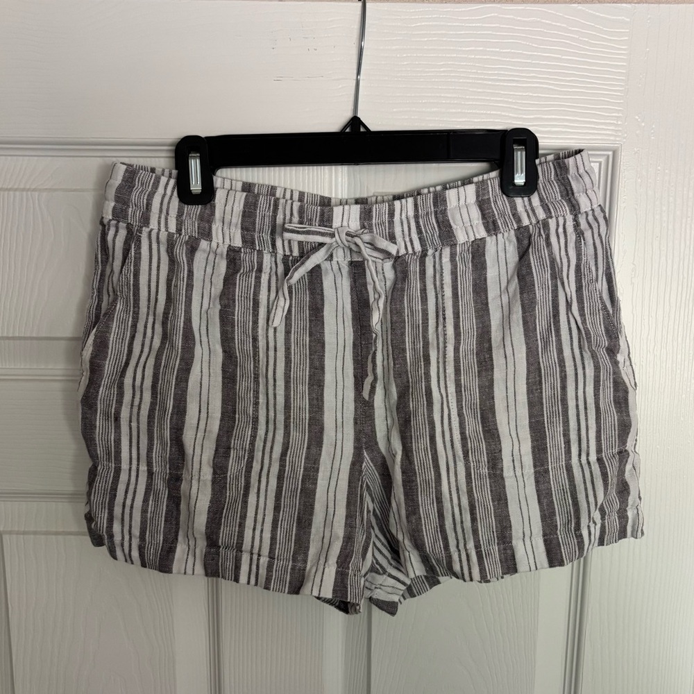 Garnet Hill 100% Linen Coastal Casual Comfort Drawstring Lightweight Shorts